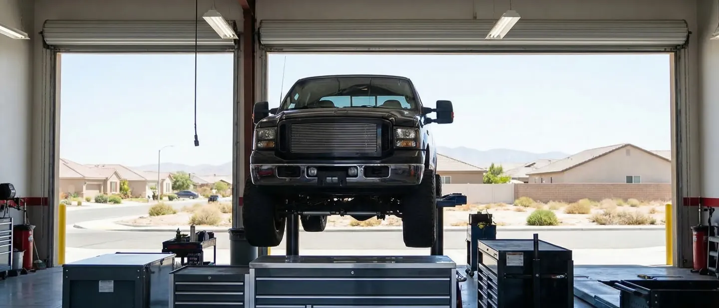 Professional auto repair shop workspace for automotive services in Bakersfield, CA