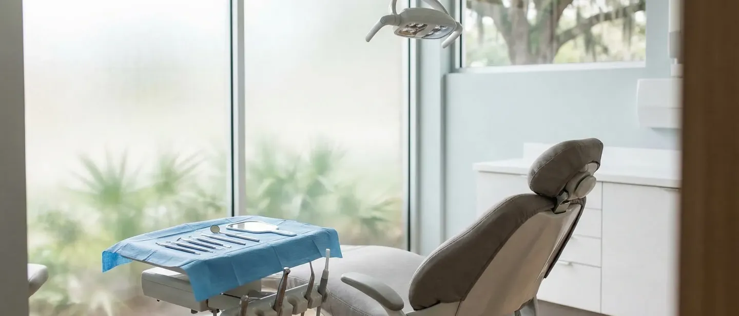 Modern dental practice reception area with professional staff and clean clinical environment in Baton Rouge, LA