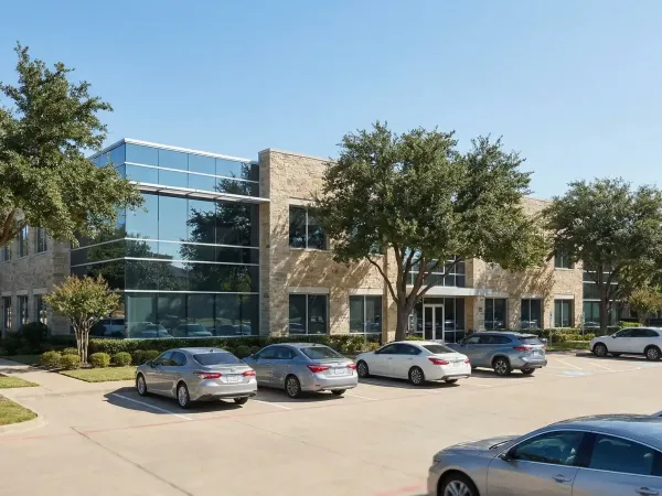 Professional modern law office consultation room in Plano, TX with attorney and client reviewing estate planning documents