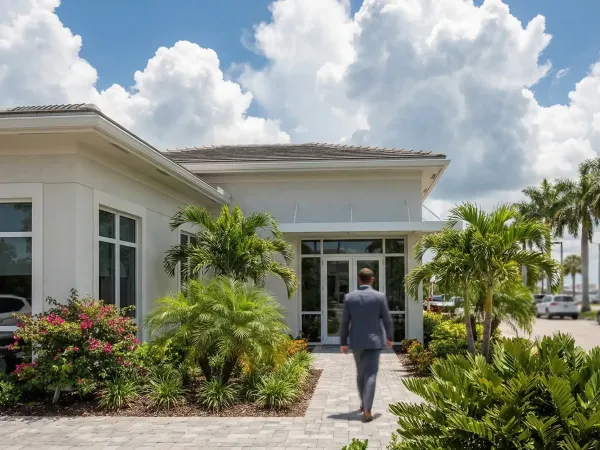 Professional attorney consulting with a client in a modern Fort Myers FL law office