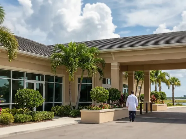 Professional physician consulting with a patient in a modern medical office in Fort Myers, FL