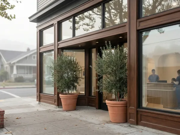 Modern dental treatment room with Oakland dentist and patient in Temescal neighborhood practice, Oakland, CA