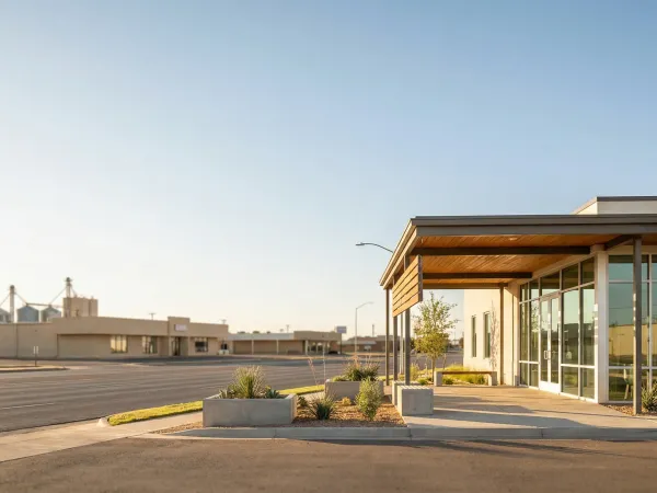 Modern dental practice interior in Lubbock, TX with a dentist using digital imaging equipment to examine a patient in a bright, professional clinical setting