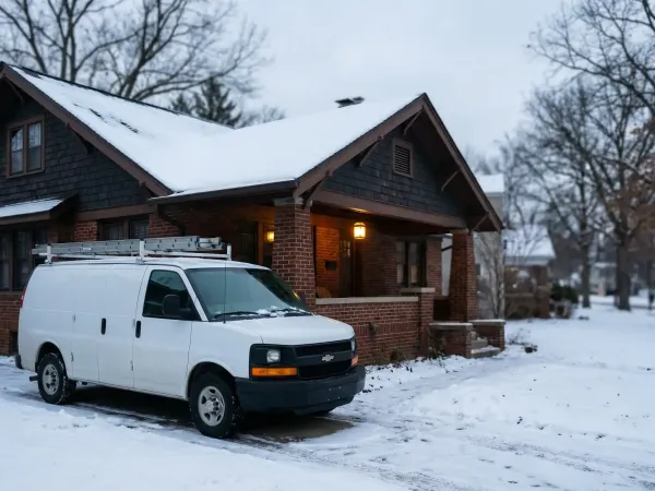 Licensed plumber replacing water heater in Grand Rapids, MI home — professional service, clean utility room