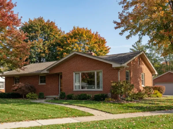 Young couple signing home purchase documents with real estate agent in Grand Rapids, MI — natural light, professional setting, warm consultative tone