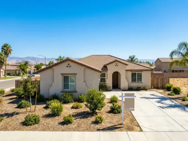 Professional real estate agent showing home listings to clients in Visalia, CA