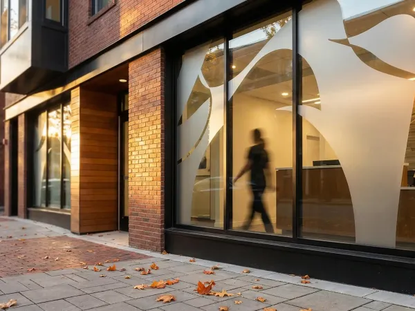 Professional dental practice interior in Cambridge, MA with modern treatment room and brick architecture