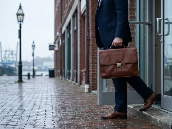 Professional attorney consulting with a client at a law office in New Bedford, MA