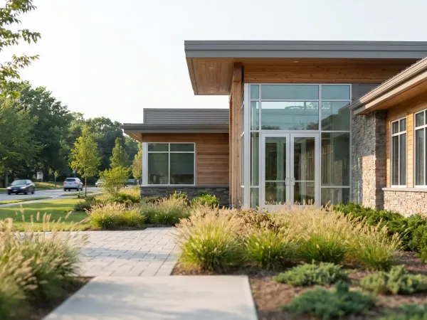 Dentist consulting with a patient in a modern suburban dental office in Warwick, RI